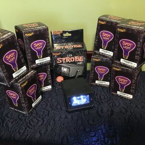 LED Strobe light and 8 purple spotlights